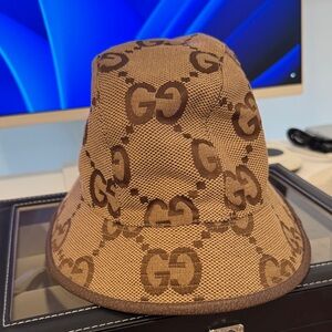 Gucci Tan Monogram Bucket Hat